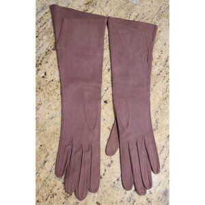 New! Vintage Women's Size S 6.5 Purple Suede Formal 15" Long Gloves